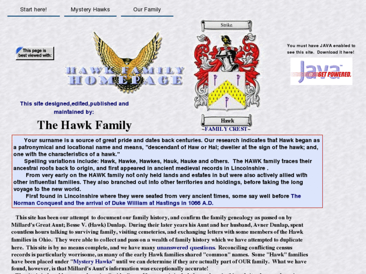 www.hawkfamilyhomepage.org