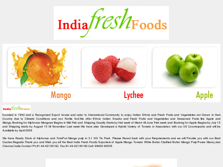 www.indiafreshfoods.com