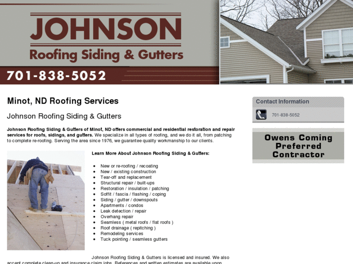 www.johnsonroofingnorthdakota.com