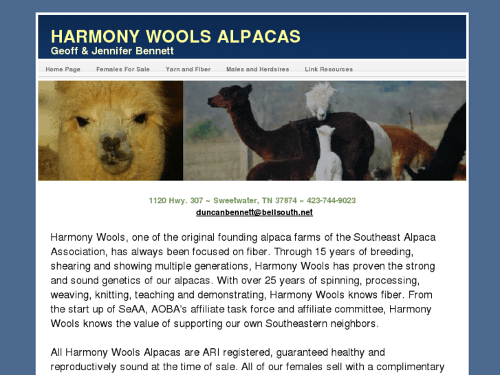 www.harmonywoolsalpacas.com