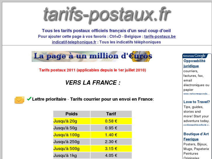 www.tarifs-postaux.fr