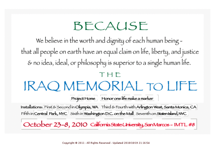 www.iraqmemorialtolife.org