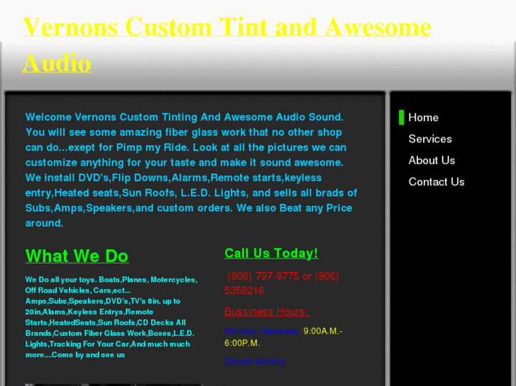 www.vernonscustomtintandaudio.com