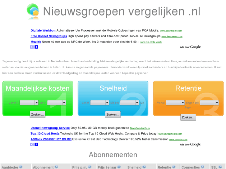 www.nieuwsgroepenvergelijken.nl