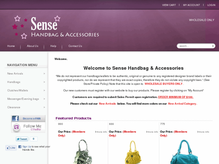 www.sensehandbags.com