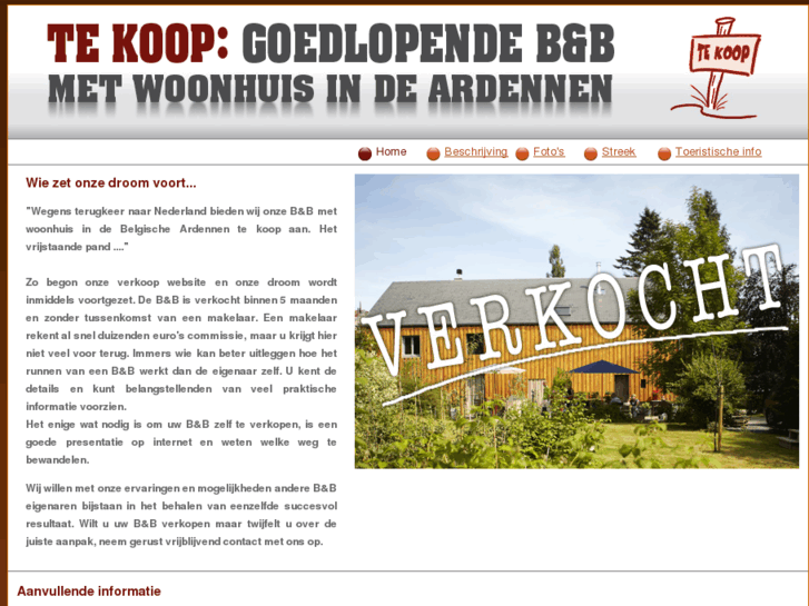 www.bedandbreakfast-tekoop.nl