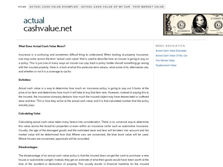 www.actualcashvalue.net