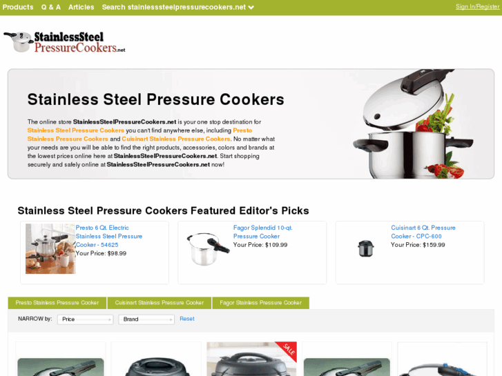 www.stainlesssteelpressurecookers.net