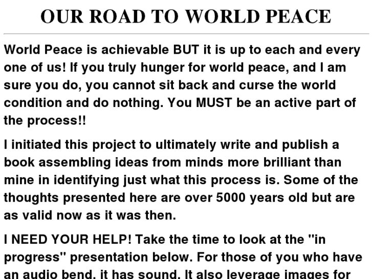 www.roadtoworldpeace.com