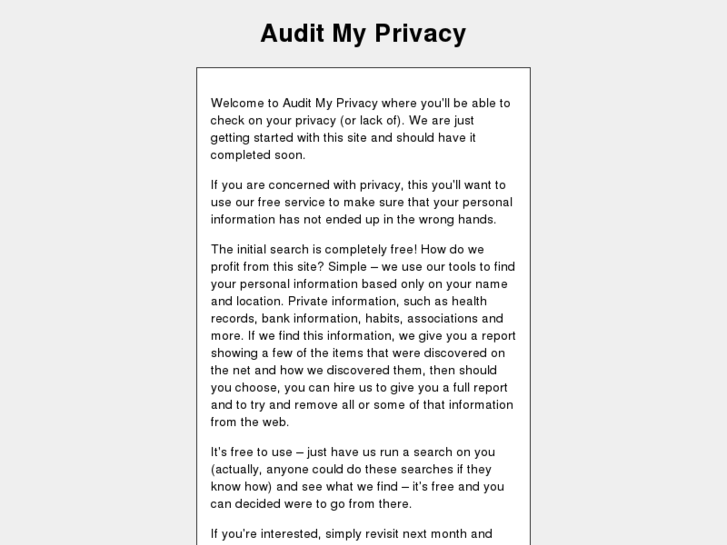 www.auditmyprivacy.com