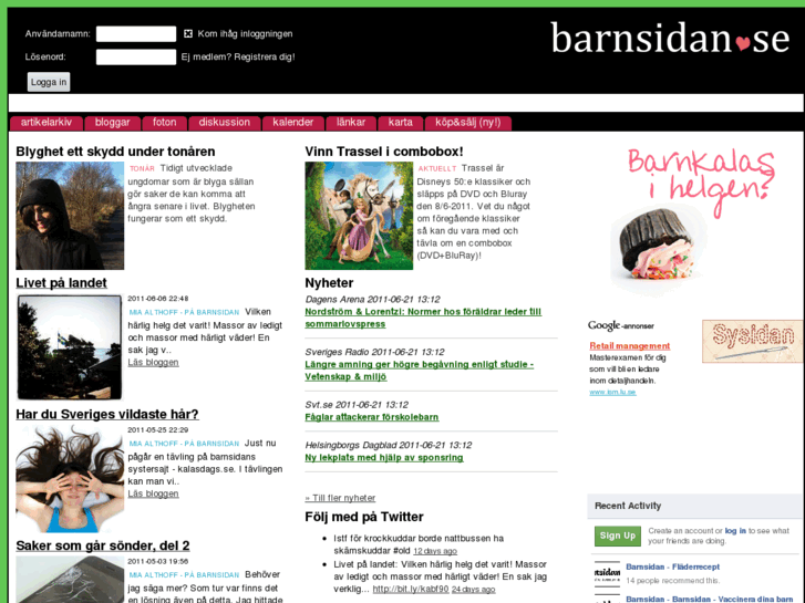 www.barnsidan.se