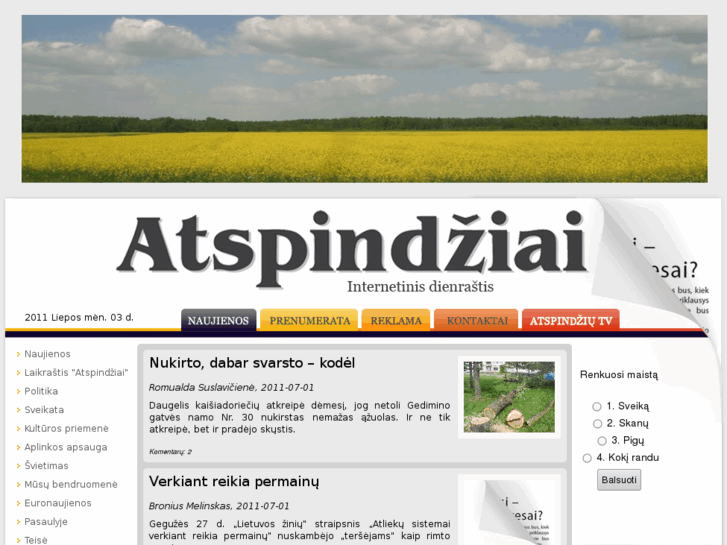 www.atspindziai.lt