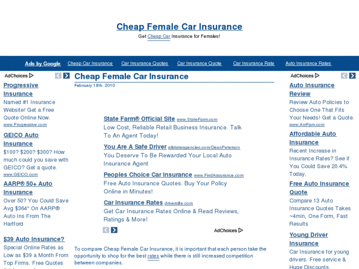 www.cheapfemalecarinsurance.org