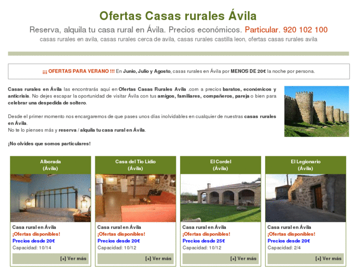 www.ofertascasasruralesavila.es