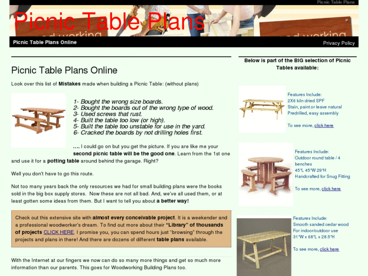 www.picnictableplansonline.com