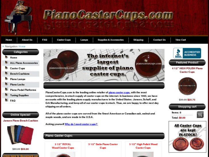 www.pianocastercups.com