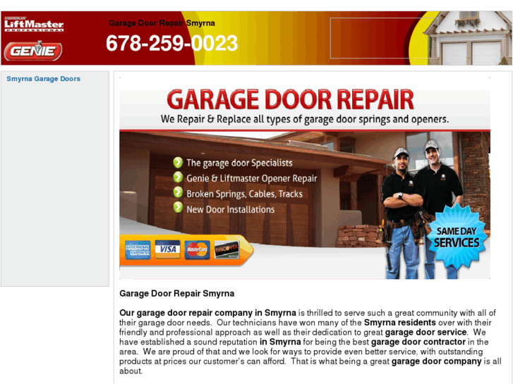 www.garagedoorrepairsmyrna.com