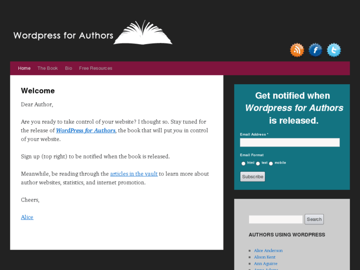 www.wordpressforauthorsbook.com