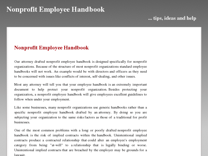 www.nonprofitemployeehandbook.com