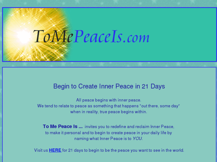 www.tomepeaceis.com