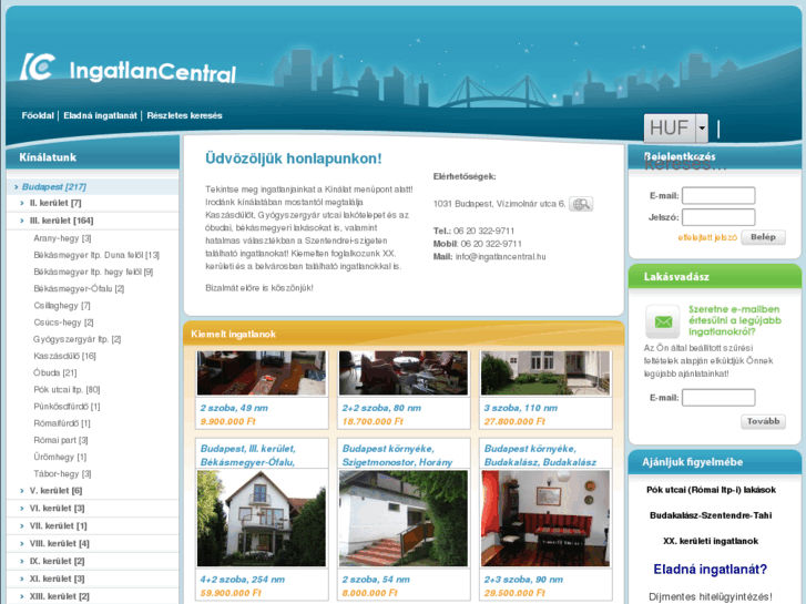 www.ingatlancentral.hu