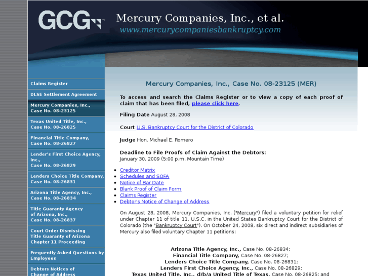 www.mercurycompaniesbankruptcy.com