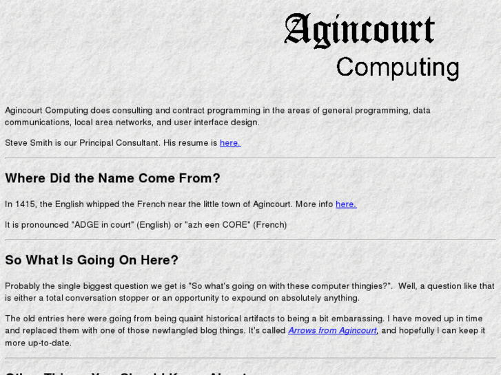 www.agincourt-computing.com