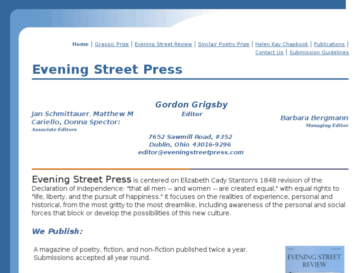 www.eveningstreetpress.com