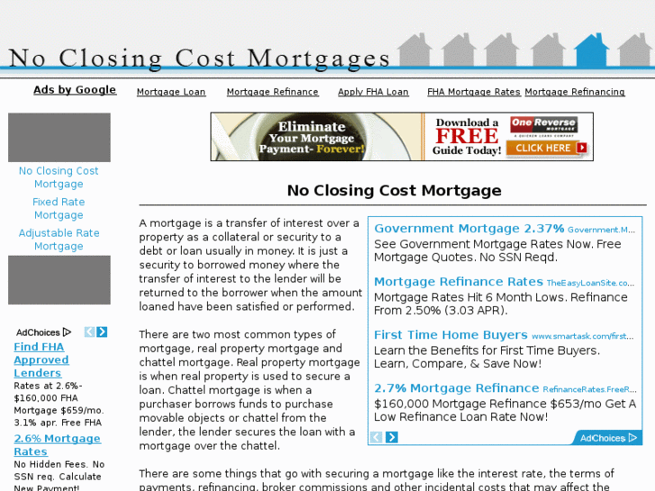 www.noclosingcostmortgages.net