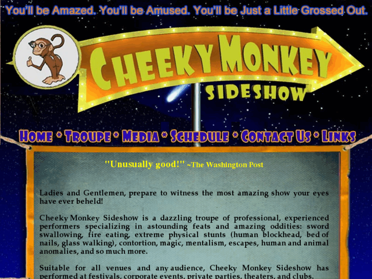 www.cheekymonkeysideshow.com