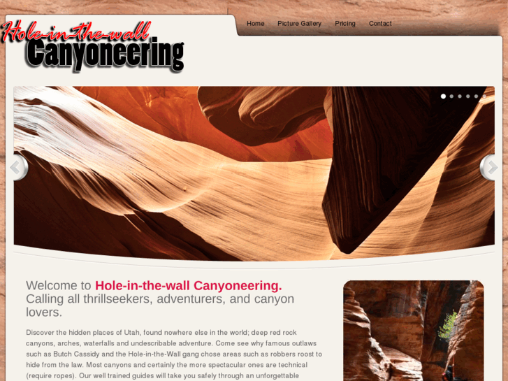 www.holeinthewallcanyoneering.com