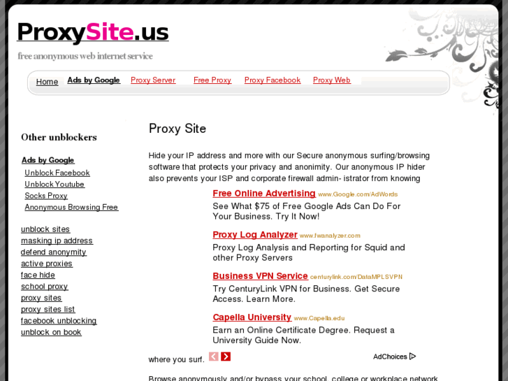 www.proxysite.us