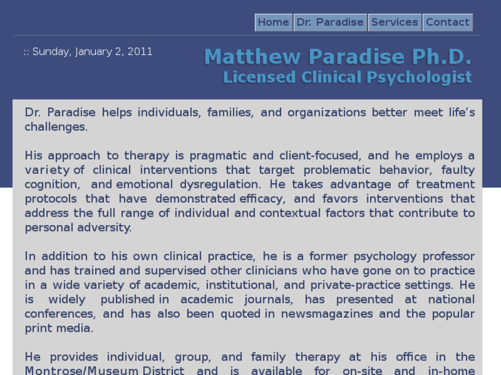www.matthewparadisephd.com