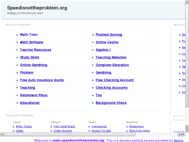 www.speedisnottheproblem.org