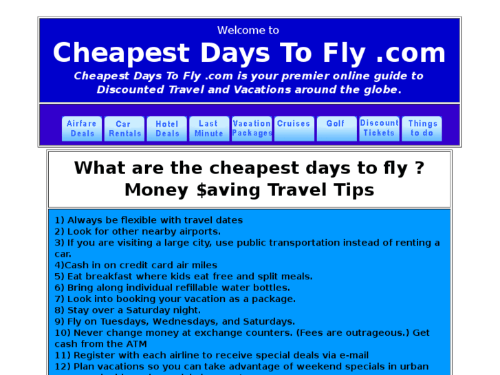 www.cheapestdaystofly.com