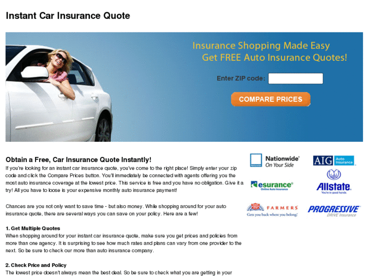 www.instantcarinsurancequote.com