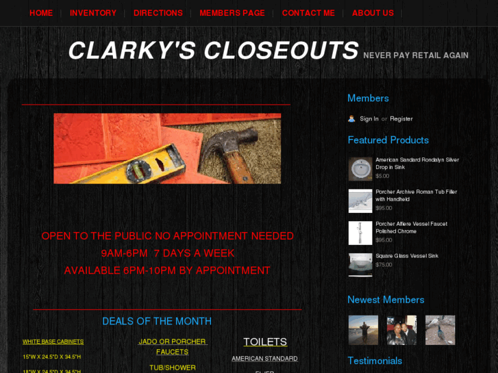 www.clarkyscloseouts.com