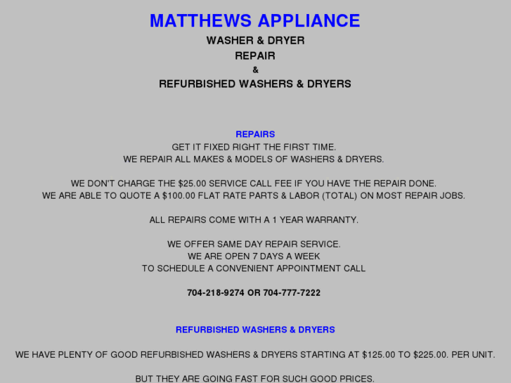 www.matthewsappliance.com