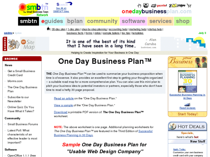 www.onedaybusinessplan.com