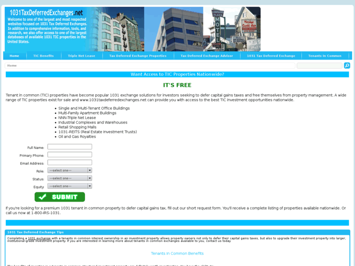 www.1031taxdeferredexchanges.net