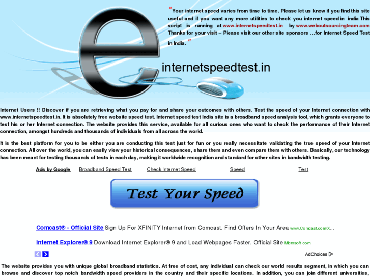 www.internetspeedtest.in