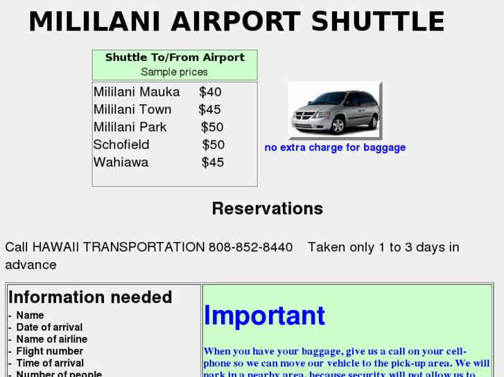 www.mililaniairportshuttle.net