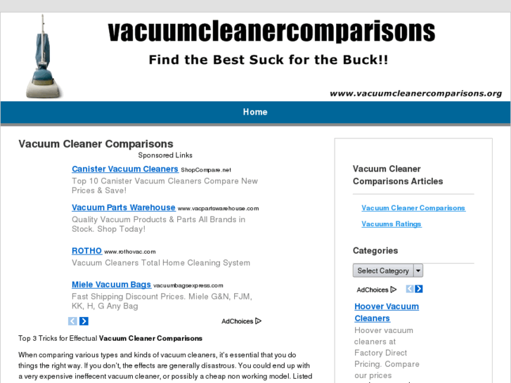 www.vacuumcleanercomparisons.org