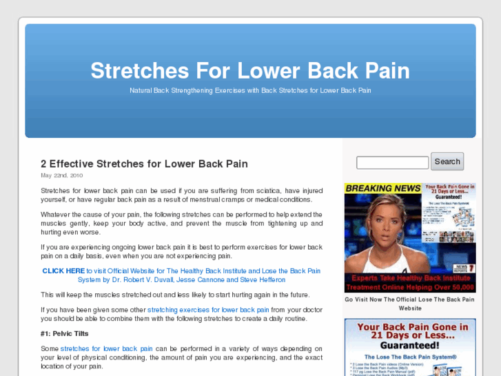 www.stretchesforlowerbackpain.net