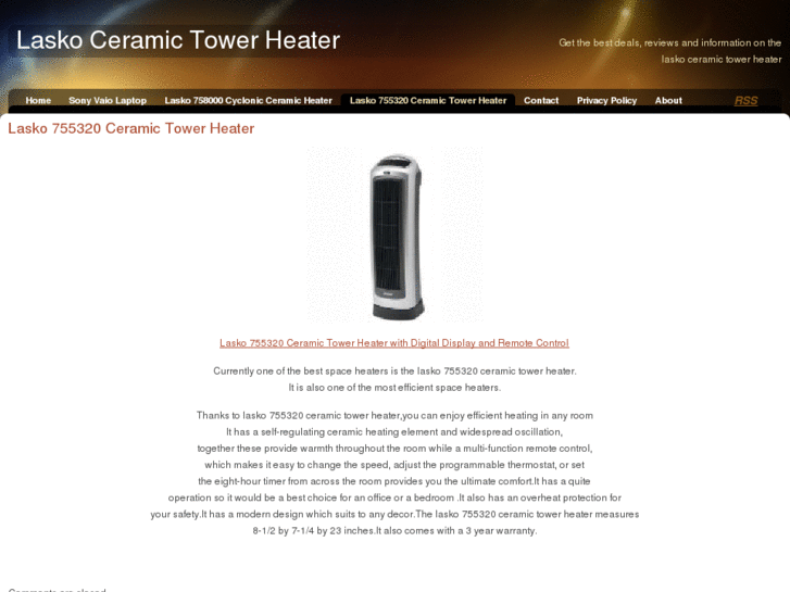 www.laskoceramictowerheater.com