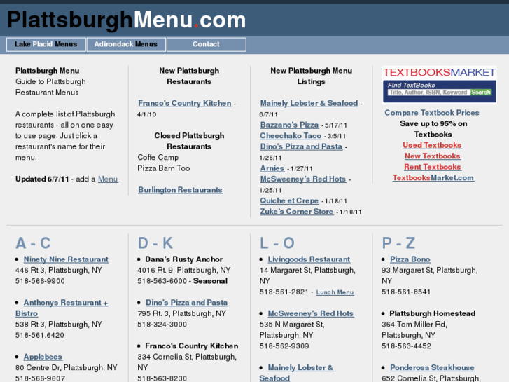 www.plattsburghmenu.com