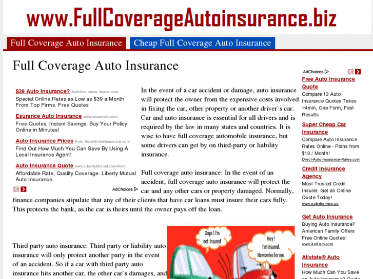 www.fullcoverageautoinsurance.biz
