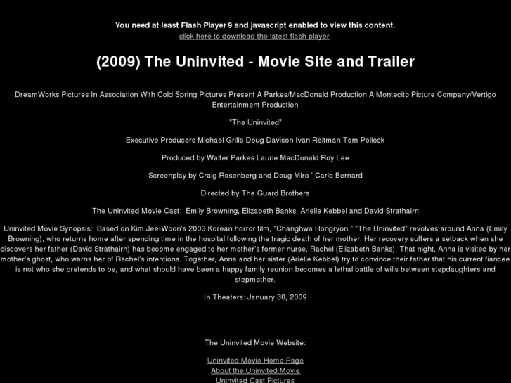 www.uninvitedmovie.com