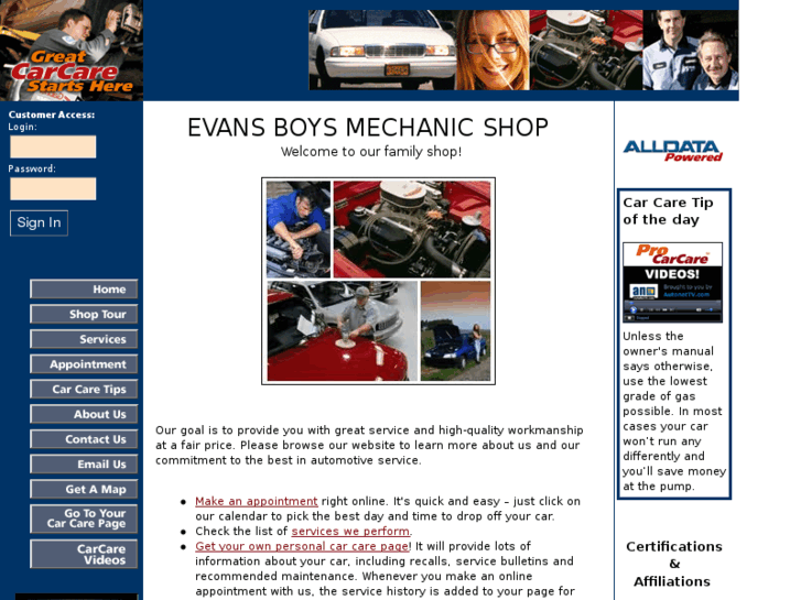 www.evansboysmechanicshop.com