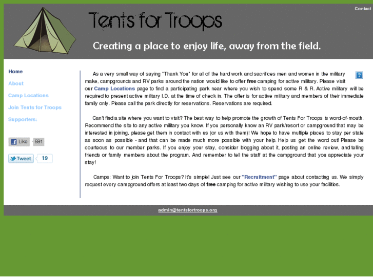 www.tentsfortroops.org